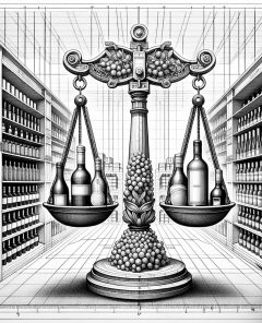 ai-justice-scales-wine-bottles-retail-shelves