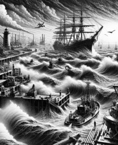 ai-storm_ocean_waves_port_ships