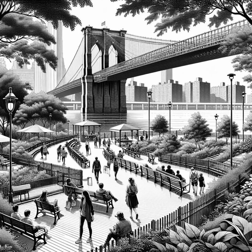 Wiedereröffnung von Grünflächen unter der Brooklyn Bridge begeistert die Gemeinschaft