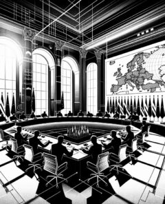 ai-european_flags_peacekeeping_troops_diplomatic_meeting