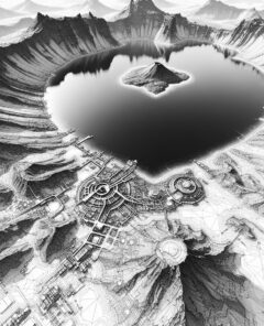 ai-spirit-lake-heart-shape-volcanic-landscape