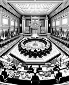 ai-diplomacy_political_meeting_flags_conference_table_leaders