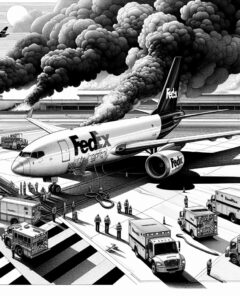 ai-fedex-airplane-emergency-landing-engine-fire